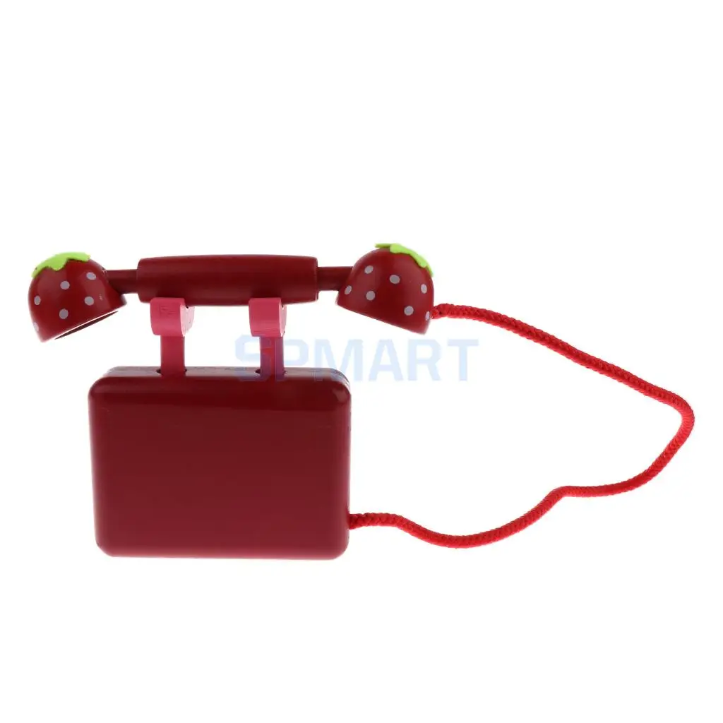 Симпатичные деревянные красный телефон Ролевые игры игрушки обучения и Развивающие Игрушки для маленьких prschool дети