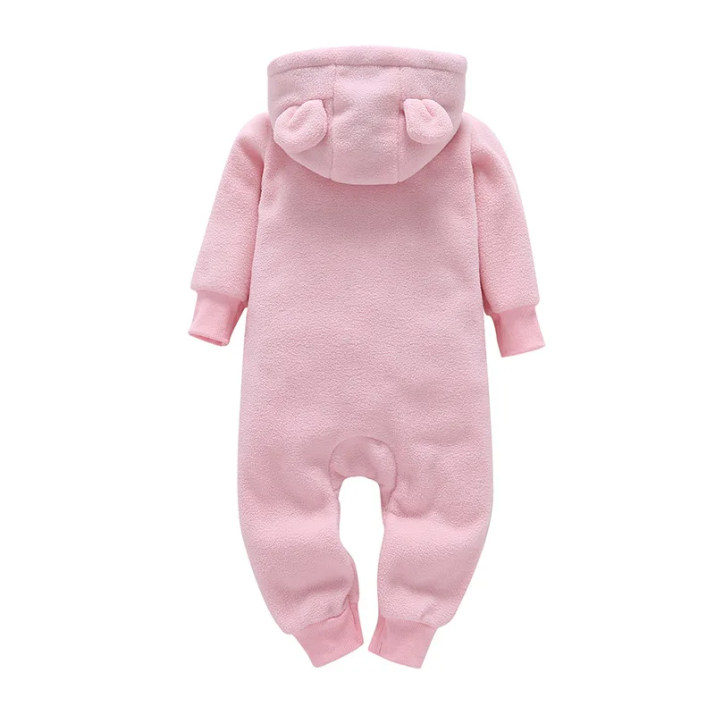 Macacão de lã dos Desenhos Animados com Capuz Roupas de Inverno Roupas de Bebê da Menina Bebê Meninos Roupas Meninas Macacão Recém-nascido Primavera 2020 9 Cheap Macaquinho