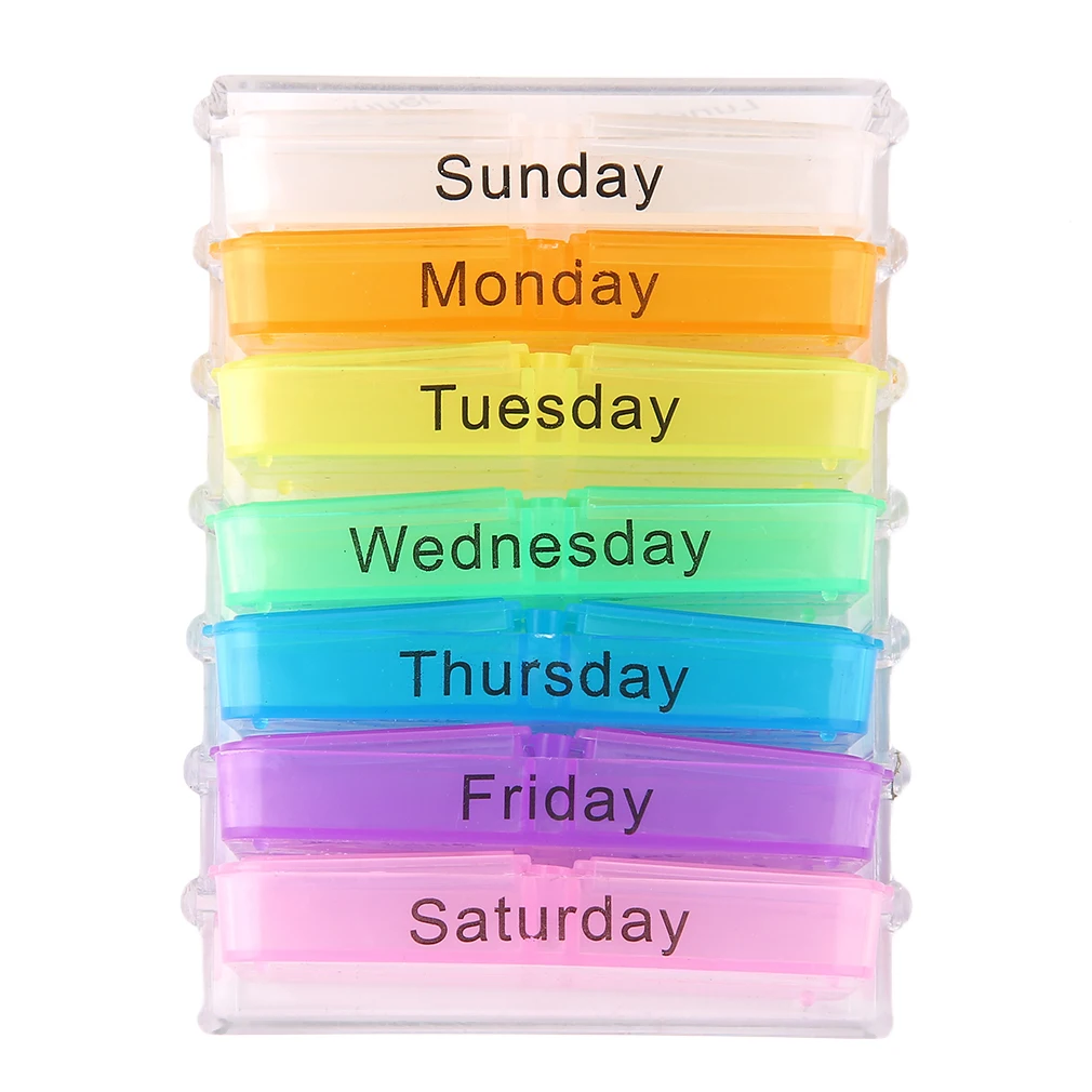

7 Days Medichine Box Seven Day Large Pill Box Medicine Tablets Holder Dispenser Pills Organiser Fashion for Seniors Athletes Hot