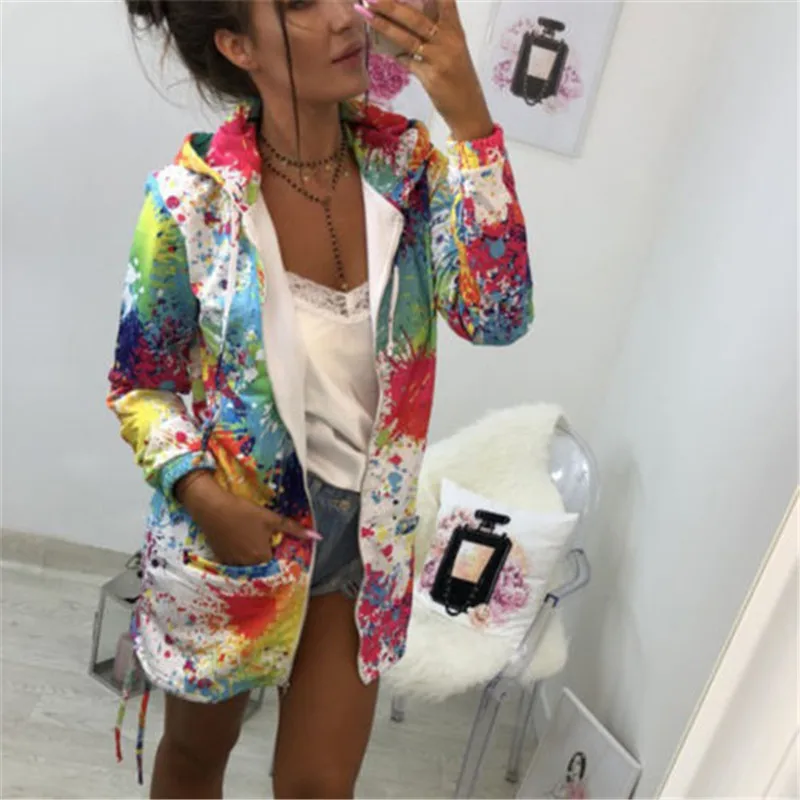 

2018 Womens Long Sleeve Hoodies Multicolor Hooded Sweatshirt Coat Jacket Tops Zip Up Coat Outwear Pullover Cardigan Jumper Top