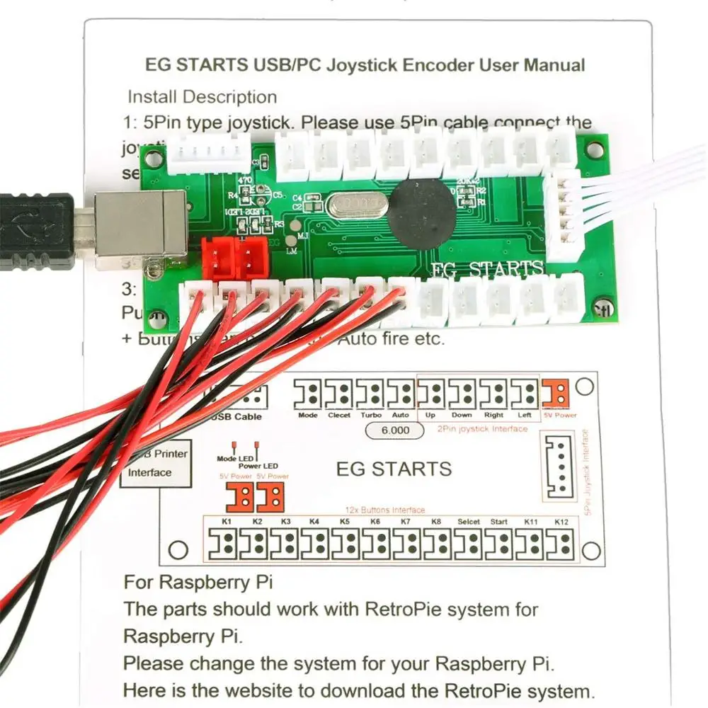 2 игрока аркадный USB кодировщик Ellipse Овальный джойстик Hanlde + аркадные кнопки в