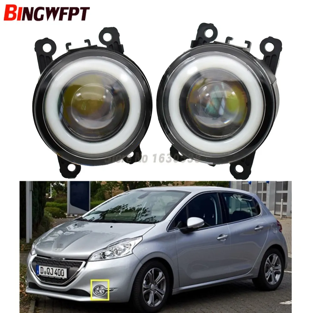 

2pcs/pair (Left+Right) Angel Eye car-styling Fog Lamps LED Lights For Peugeot 107 207 307 3008 407 607 301 308 408 2008 4007