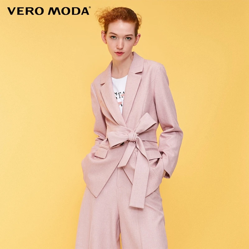 Vero Moda Women's Straight Fit Waist Belt Long Jacket Blazer | 318308524