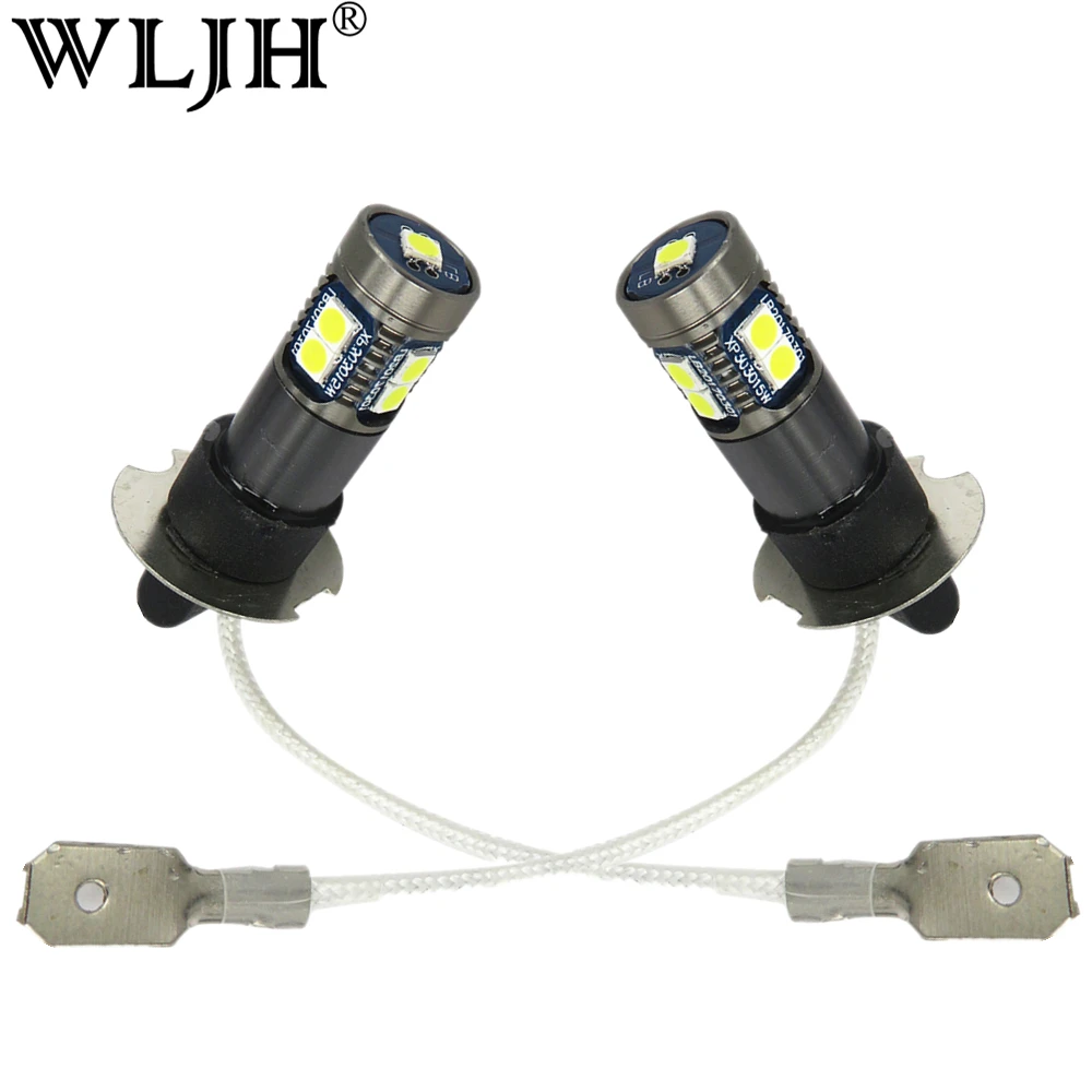 WLJH 2x12 в 24 В постоянного тока белые светодиодные лампы H3 дневные фонари ходовые
