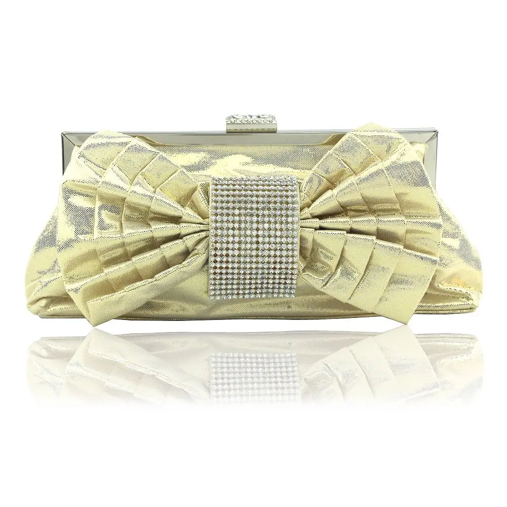 

Glossy knot bow Ladies' clutch New cosmetic bag Shiny lady bag H15