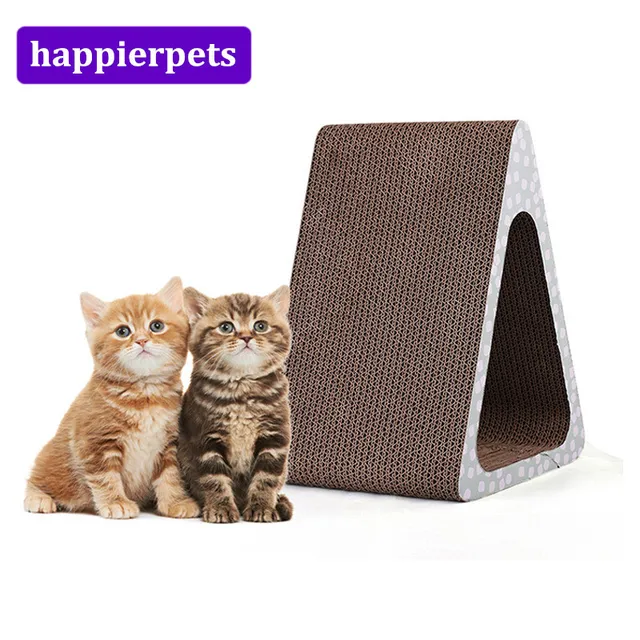 Cat Scratch Board Triangle Shape Corrugated Pet Toy Hide Cat Scratch Board Triangle Shape Corrugated Pet Toy Hide Seek Sofa Supplies High