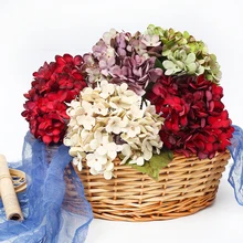 1 шт./лот, искусственные цветы, шелковые гортензии, букет невесты, свадебная домашняя ваза, украшения для самодельного изготовления, венок, искусственные цветы для скрапбукинга