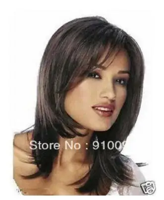 

free shipping>>>>New Stylish Medium dark brown Straight hair women's wig