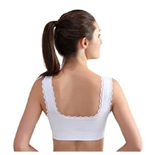Женский спортивный бюстгальтер, мягкий кружевной бюстгальтер, бюстгальтер для спортзала, йоги, спортивный жилет(XXL, белый