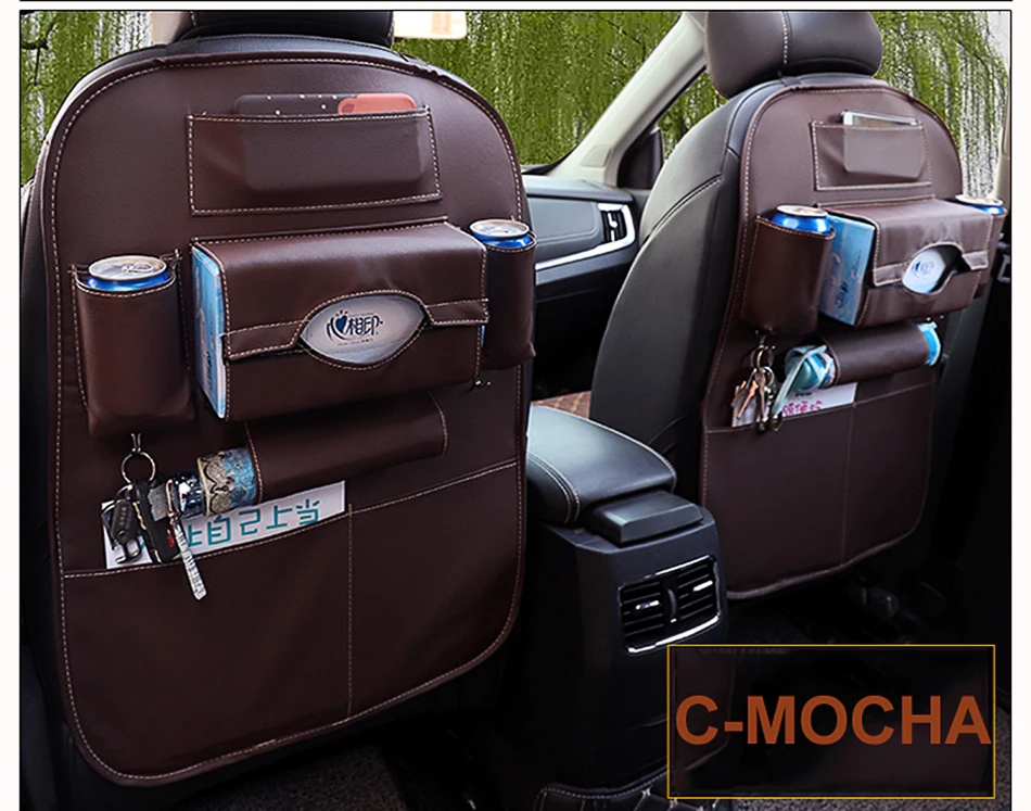 Сумка-Органайзер для автомобиля на заднем сидении для хранения вещей с подвесным карманом для стола защита для путешествий из искусственной кожи Аксессуары для детских напитков