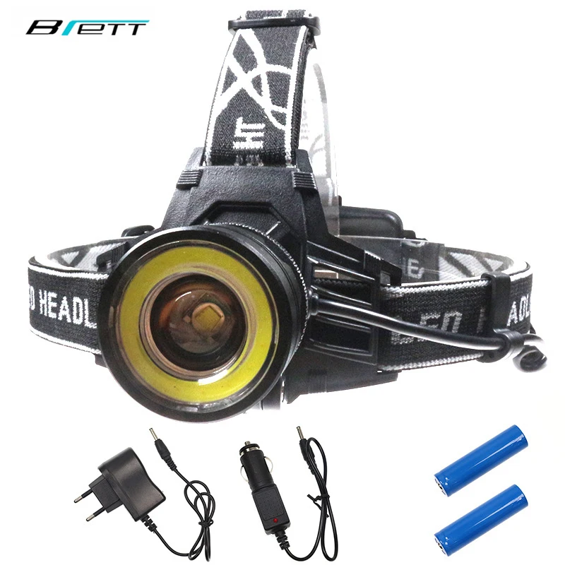 led headlight cree xml t6+COB Rotation Zoom 4 speed mode Outdoor