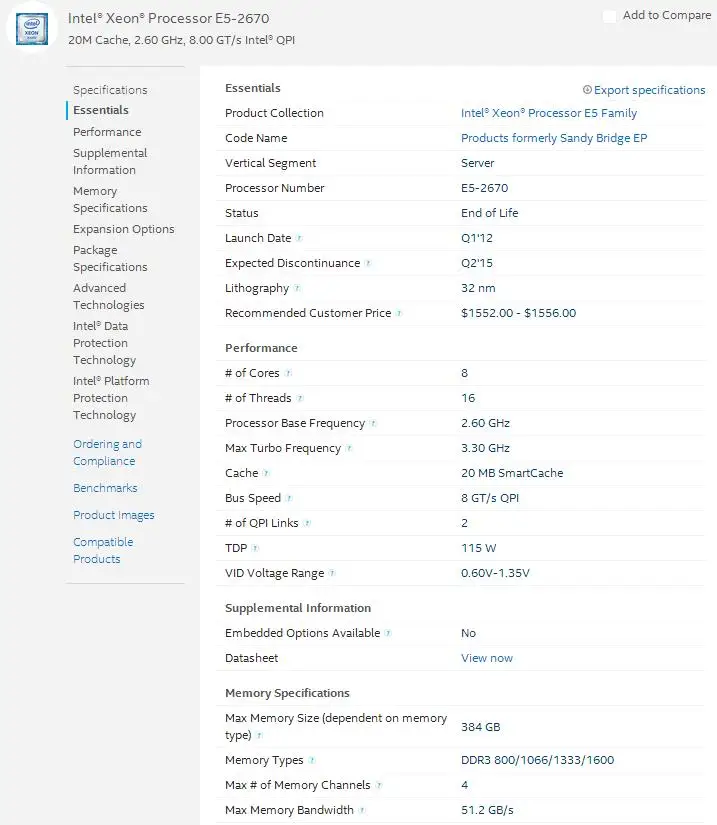 Intel ЦП Xeon E5-2670 C1 Процессор 2,6 ГГц LGA 2011 20 МБ L3 Кэш 8 CORE 115 Вт Процессор scrattered шт e5 2670