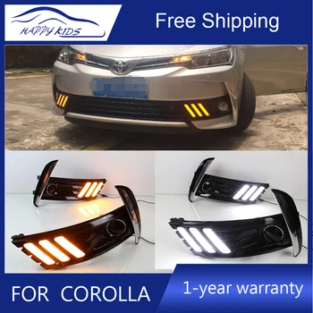 

Car Styling For Toyota Corolla Altis led drl 12v daytime running light for corolla led drl with signal fog lam Car Accessories