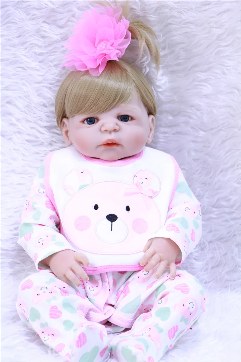 22-23 дюйма 55-57 см Bebe Reborn Baby Doll Мягкая силиконовая игрушка для мальчиков и девочек