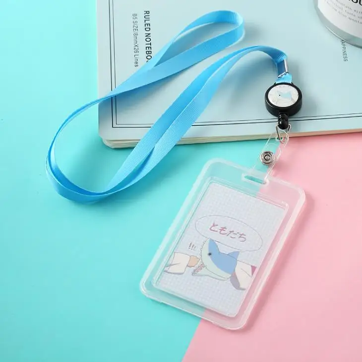 1 шт. Kawaii животные прозрачный бейдж чехол прозрачный держатель для карт с ремешком банк кредитный держатель для карт s ID бейдж держатели канцелярские