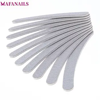 

10 X Grey Nail Files Set Sanding 100/180 Crescent Shape Nail Buffing Files Curve Professional Slim Sandpaper Nail Files 17.8cm
