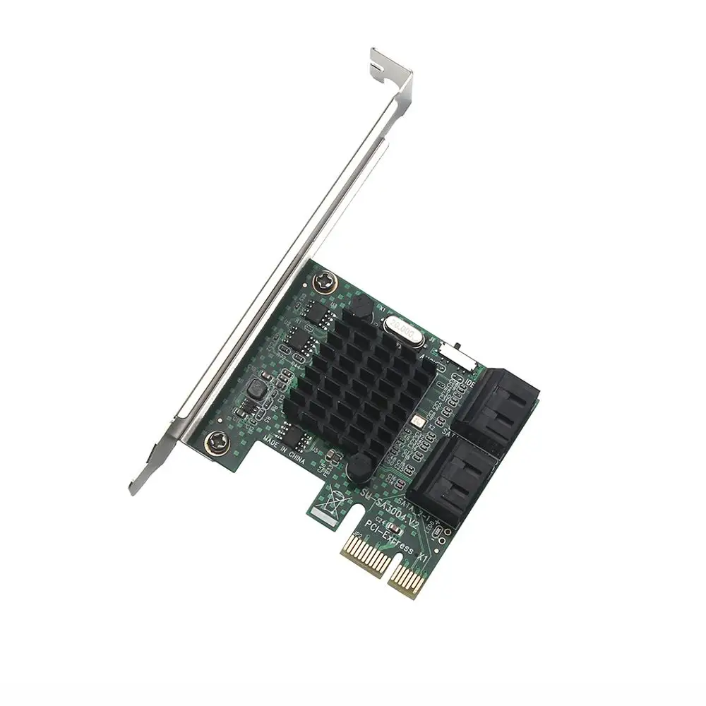 HDD SSD адаптер PCIE PCI Express 1x до 4 порта Sata 3,0 6 Гбит/с адаптер конвертер Плата расширения радиатор низкопрофильный кронштейн