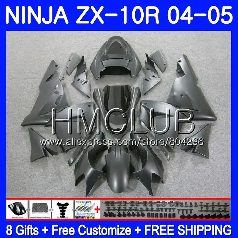 

Bodywork For KAWASAKI NINJA ZX1000 C ZX 10 R ZX-10R 04 05 22HM.7 ZX10R 04 05 Matte black ZX1000C ZX 10R 2004 2005 Fairing kit
