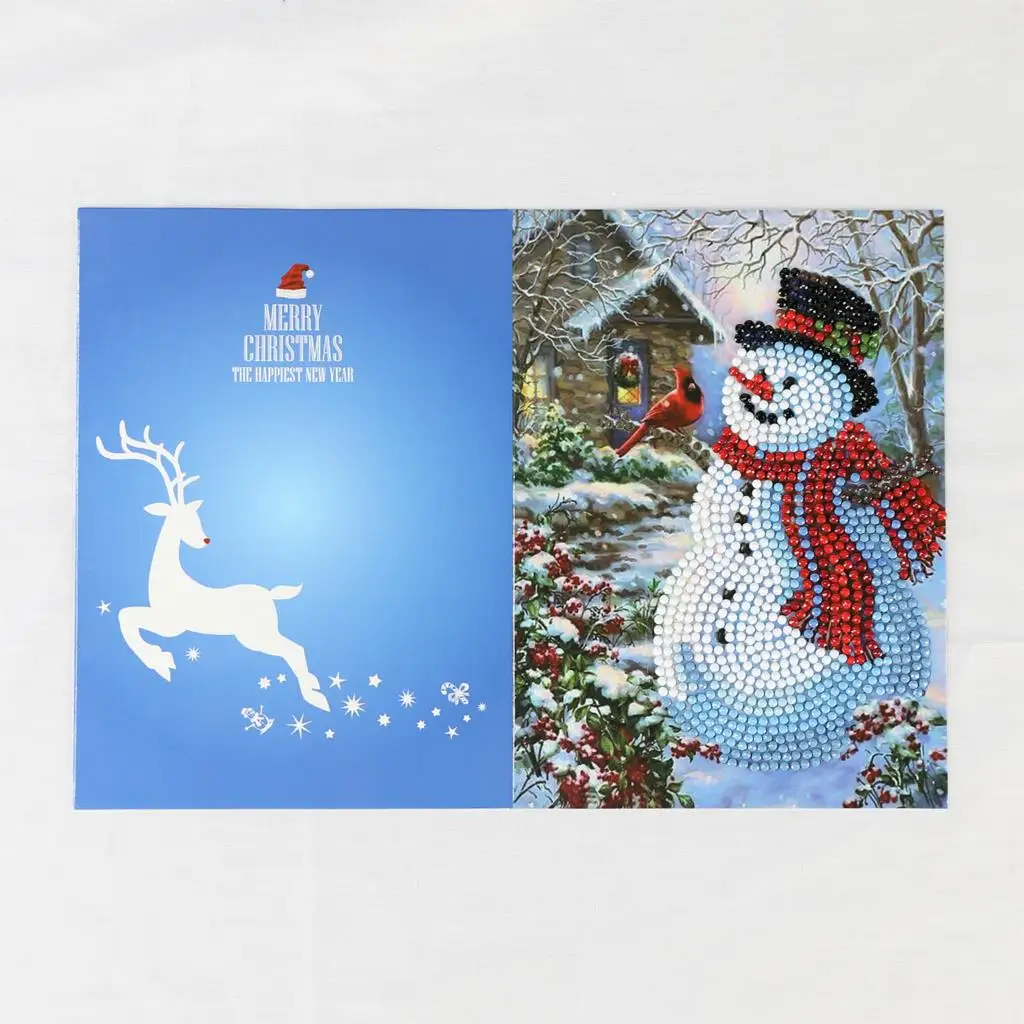 Алмазная картина мультфильм Мини Санта Клаус Счастливого Рождества бумажные поздравительные открытки на крафт-бумаге DIY детский фестиваль поздравительные открытки - Цвет: B