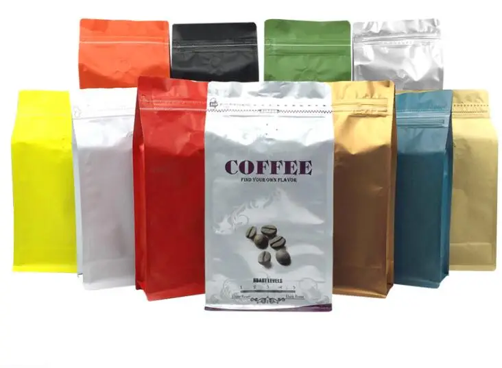 500pcs/lot 1Pound Coffee Bean Pouch With One Way Valve Aluminum Foil