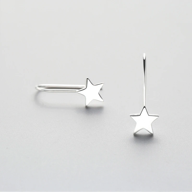 Инзатт Гарантия 925 пробы серебряные серьги-капли с маленькой звездой для женщин на день рождения модные стильные ювелирные изделия подарки