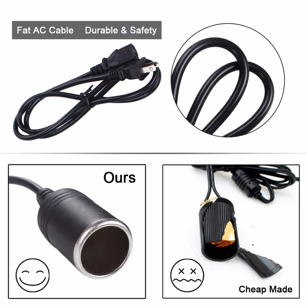 AC To DC Converter 10A 120W 110-220V To 12V Car Cigarette Lighter Socket ACDC Power Adapter Household For Air Pump Car Vacuum And More (5)