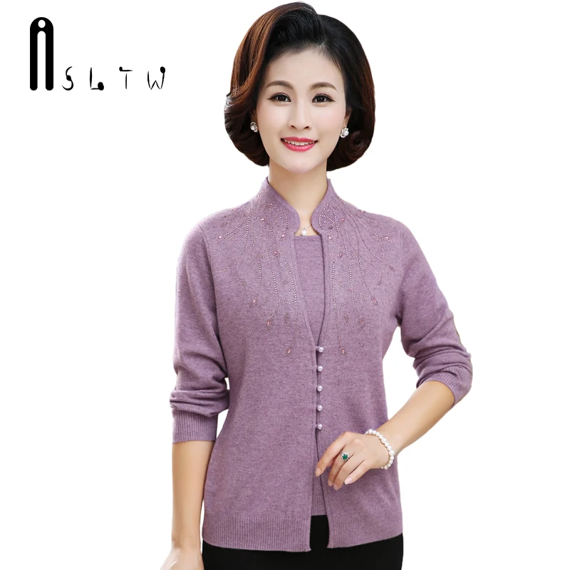 

ASLTW Cashmere Women's Sweater New Fake Two Pieces Long Sleeve Female Sweaters Fashion Cashmere Pull Femme Thick Women Pullover