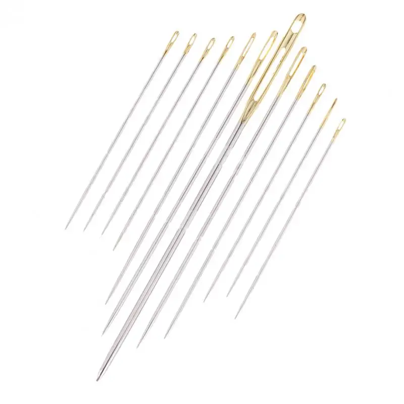 12Pcs Thick Big Eye Sewing Threading Embroidery Hand Needles for Embroidery Quilting Darning Assorted 5 Size
