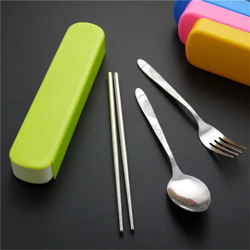 CJ033 stainless Steel Lunch Tableware Outdoor Portable Tableware Three