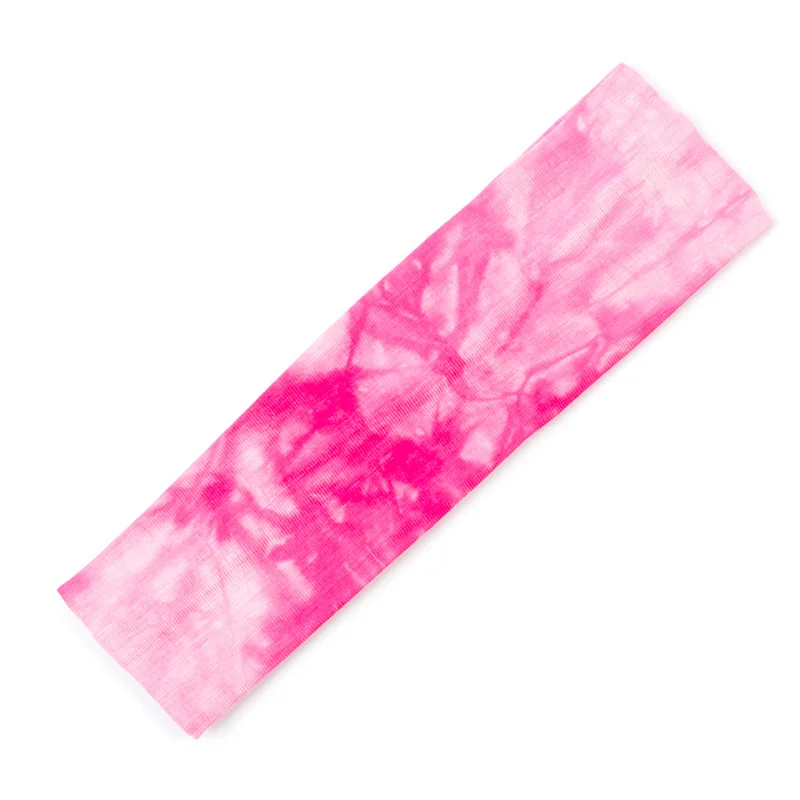 ladies headbands for short hair Geebro Women's Tie Dye Elastic Headband Summer Cotton Soft Stretch Turban Headband For Girls Flat Hair Bands Hair Accessory crocodile hair clips Hair Accessories