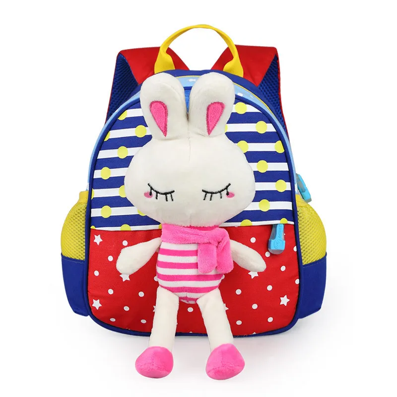 

Children Canvas Cartoon Animal School Bags Girls Boys Kindergarten Backpack 2019 New Baby Backpack Bag