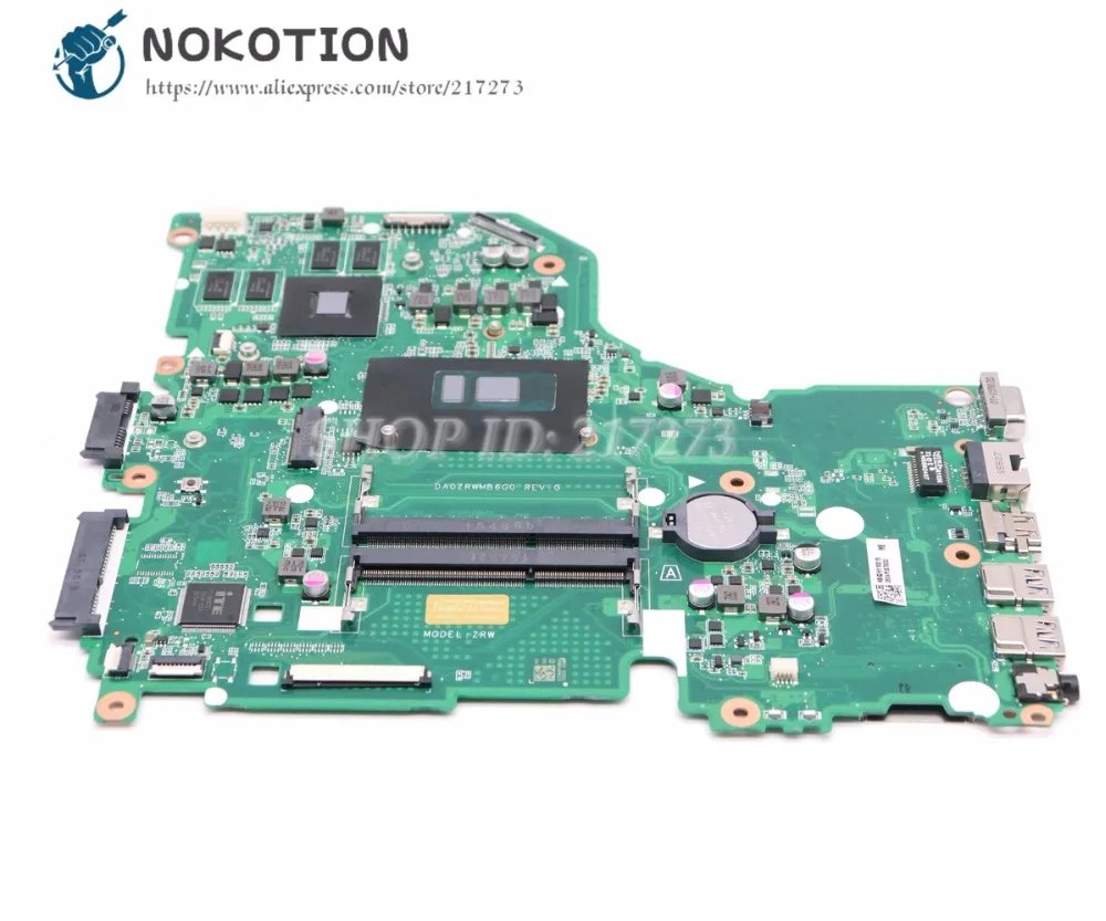 NOKOTION для acer aspire F5-572G Материнская плата ноутбука NBG3H110015 DA0ZRWMB6G0 основная плата I5-6200U Процессор GT940M графика