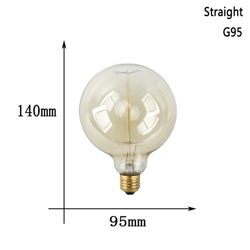 Светодиодный лампы Эдисона Ретро лампа накаливания E27 Винтаж в стиле ламп накаливания 220 V T45 лампы для домашнего декора Bombillas внутреннего освещения - Цвет: G95 straight