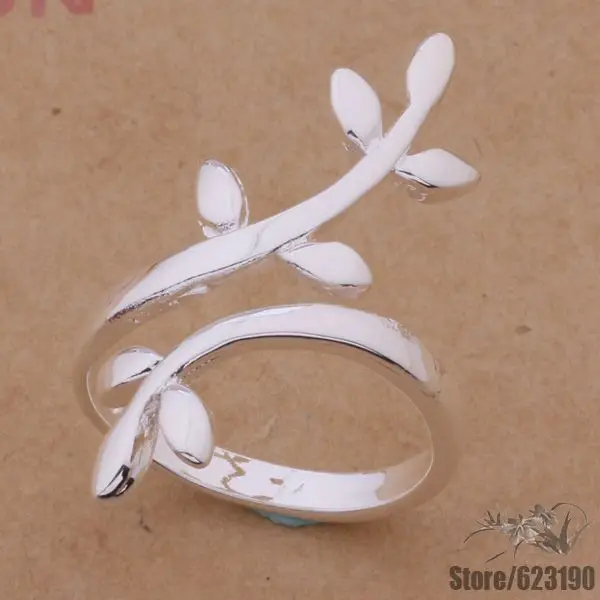

AR252 silver ring,silver plated fashion jewelry, leaf /ebzamtga folaofsa