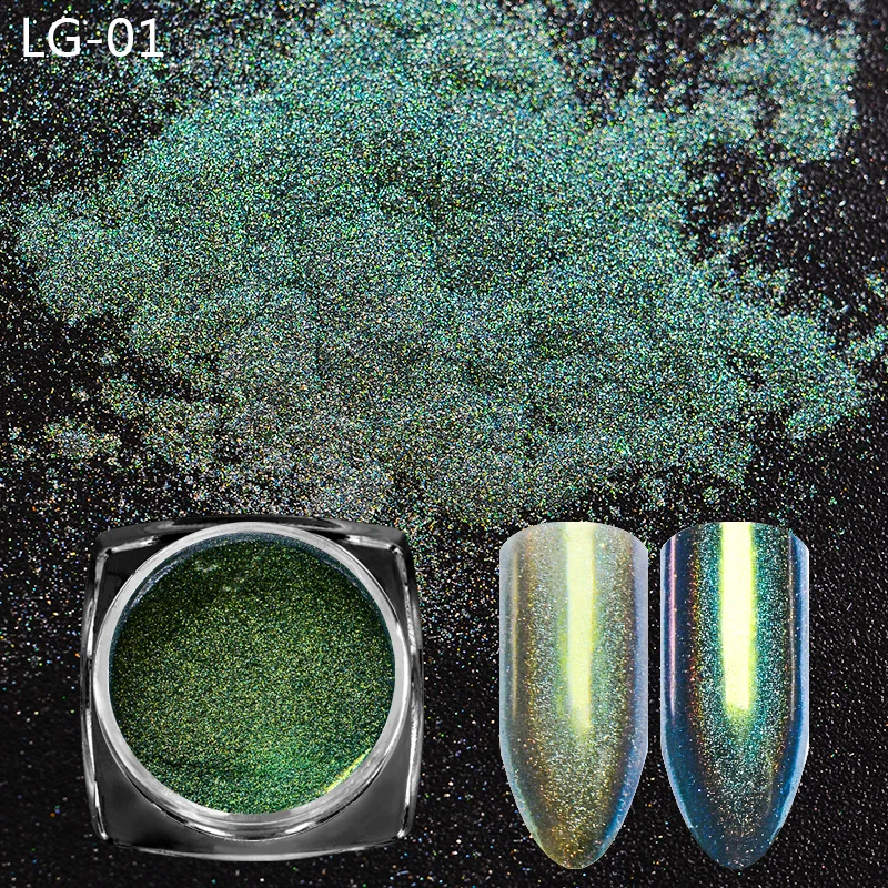 

Holographic Peacock Glitter Powder 0.2g Laser Holo Mirror Chrome Chameleon Pigment Dust Nail Paillettes DIY Manicure Accessories