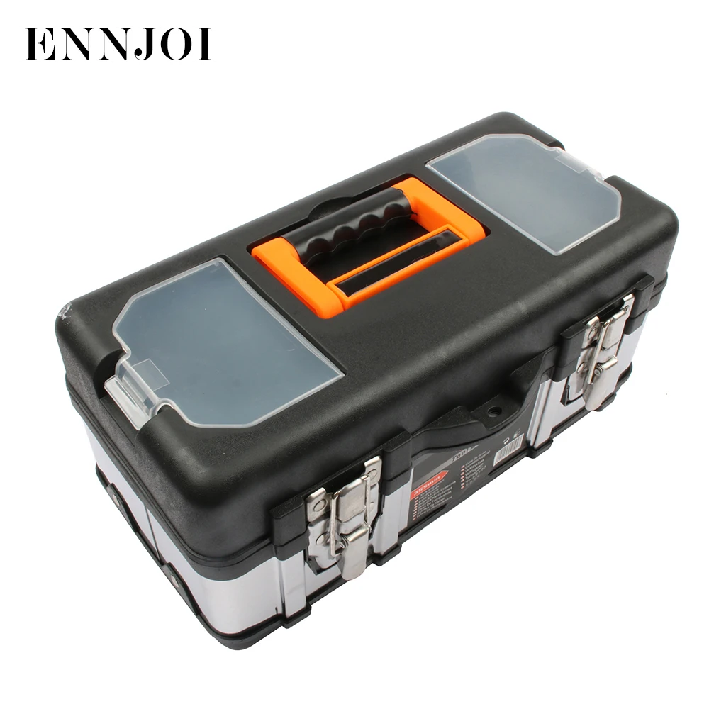 Buy Portable Large stainless steel toolbox household maintenance electrician