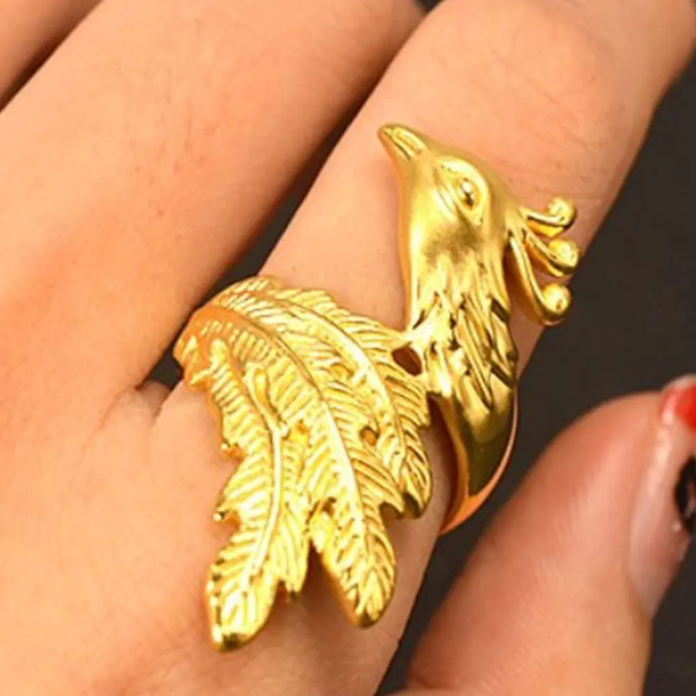 Carat Gold Ring Animal Ring Phoenix Ring Fashion Personality Unique Wedding Jewelry Ringen for Women Men