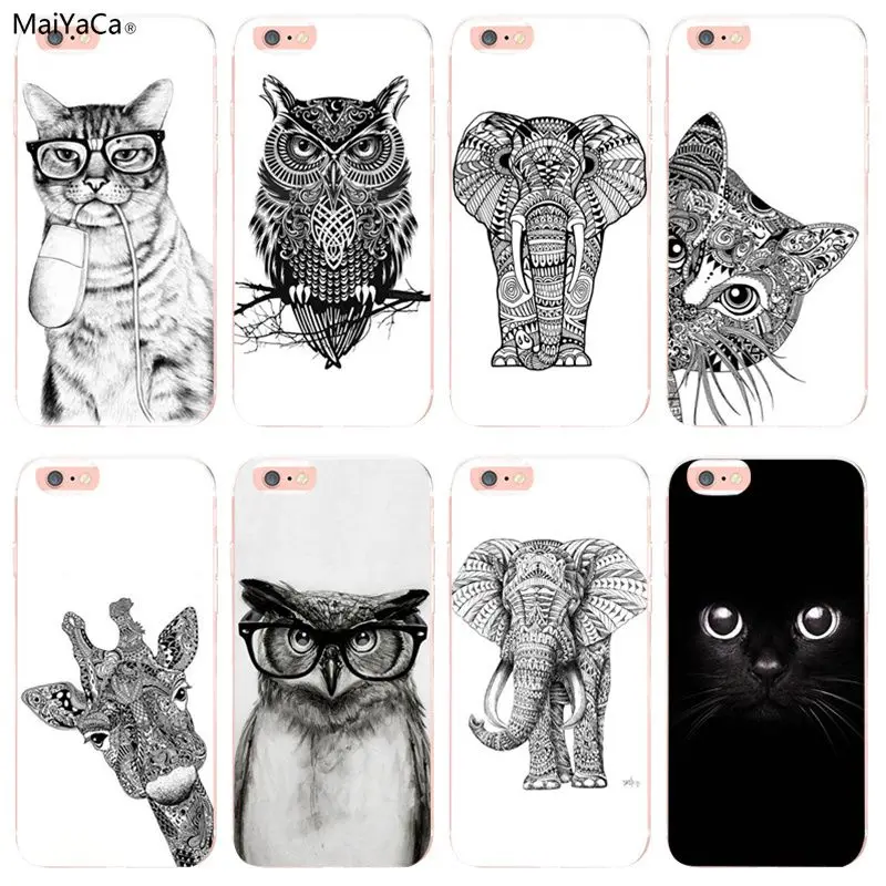 

MaiYaCa Cat Owl Tiger Deer Fox Elephant for iphone case For iphone 7 6sPlus 6 6plus Cellphones