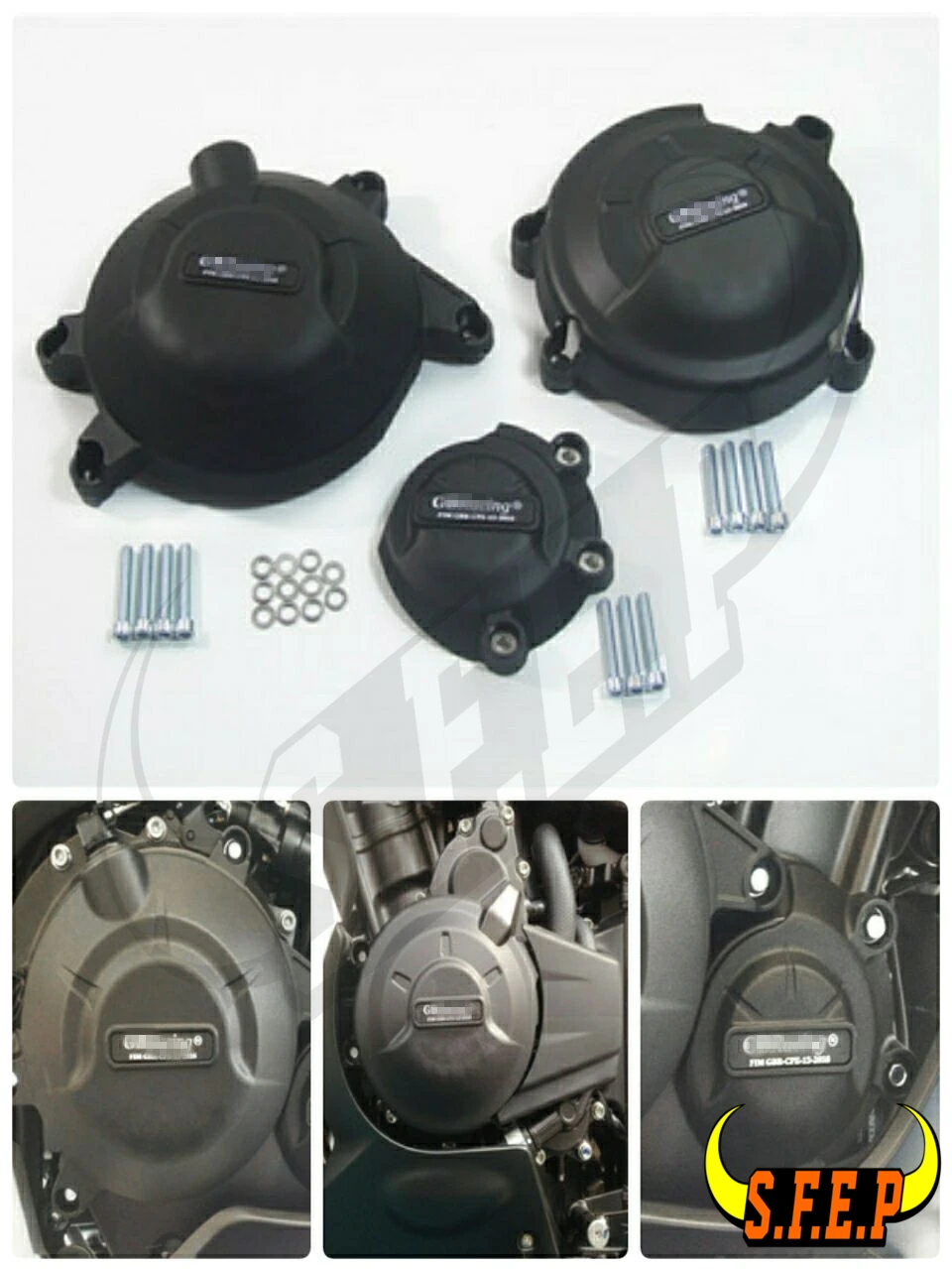 Motorcycle Engine Case Guard Protector Cover GB Racing For Honda CBR500R CB500F CB500X 2013 2016 Black