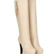 Металлик кисточками Водонепроницаемый до колена Высокие сапоги Женские сапоги Размеры код 31-45