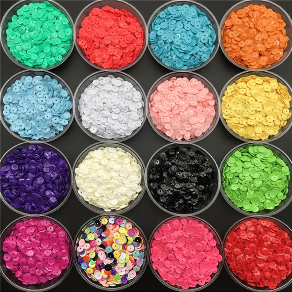 

20g 6mm Cup Round Solid Color Loose Sequin Paillette Sewing Craft, Kids,Shoes,Hat,Clothes DIY Garment Accessory
