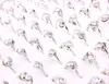 Wholesale Lots Job 20Pcs White Crystal Rhinestone Women Rings Engagement Wedding Party Gift Fashion Jewelry HOT 5