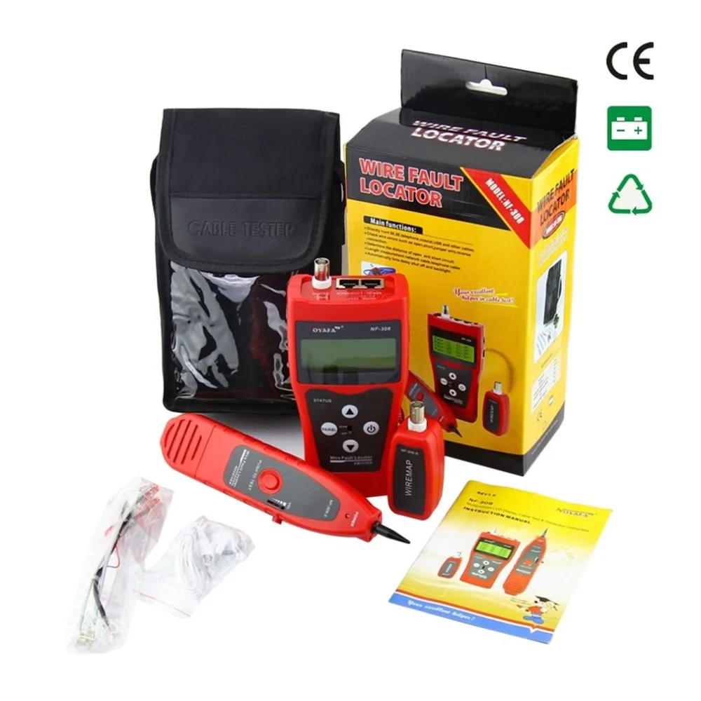 

100% Original Noyafa Portable Wire Fault Locator Monitoring LCD Display Cable Tester Line Finder LAN Network Coacial BNC NF-308