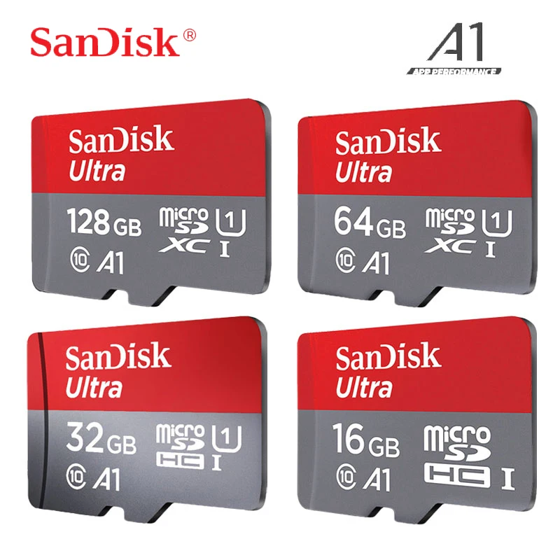 SanDisk Micro SD карта класс 10 U1 TF карта 16 ГБ 32 ГБ 98 МБ/с./с 64 Гб 128 ГБ 200 ГБ 256 ГБ 100 МБ/с./с карта памяти для Samrtphone/настольный ПК