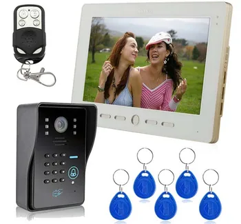 

10" Video Door Phone Doorbell Intercom System Compatible RFID Keyfobs