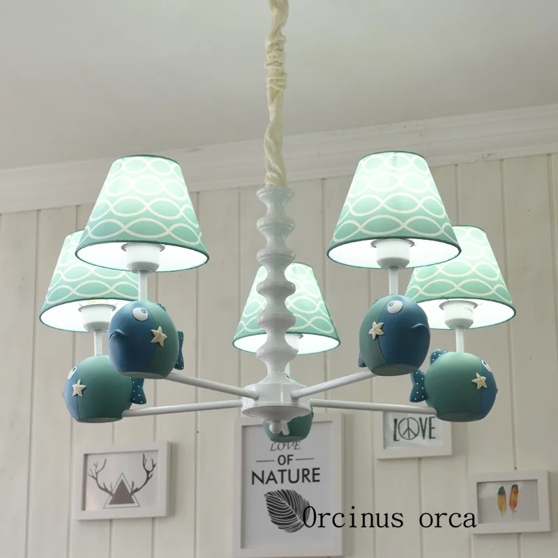 American Cartoon Creation Small Fish Chandelier Boy Bedroom