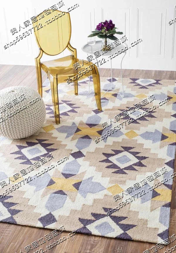 Европейский модный геометрический ковер ручной работы, коврики для спальни гостиной дивана, Классические Акриловые ковры на заказ