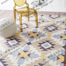 Европейский модный геометрический ковер ручной работы, коврики для спальни гостиной дивана, Классические Акриловые ковры на заказ