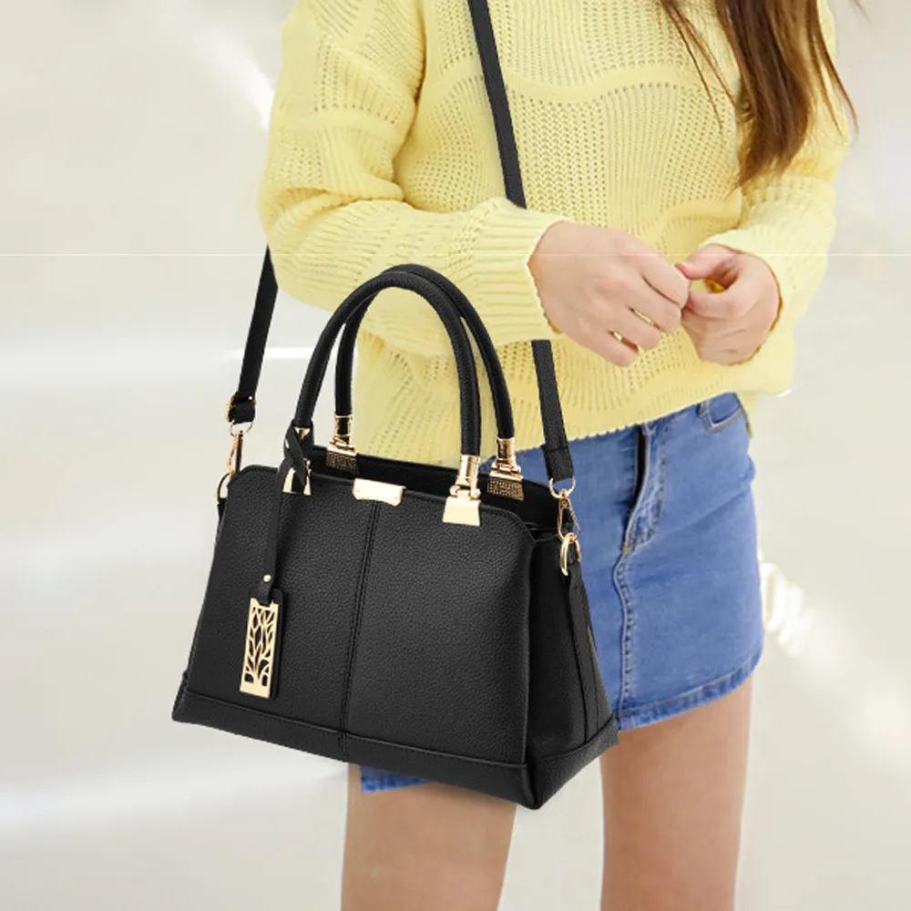 

OCARDIAN Handbag Fashion Women Lichee Pattern Solid Large-capacity Shoulder Bag Simple Embossing Messenger Bag dropship a10