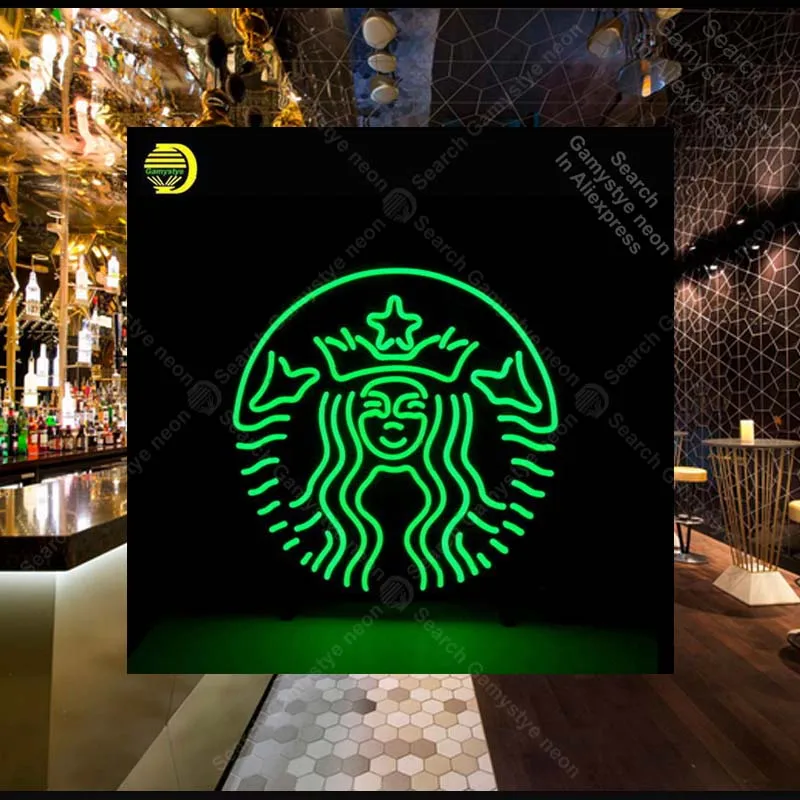 

Neon Sign for Coffee Cafe Round Neon Bulb sign Iconic handcraft neon signboard coffee shop Green neon wall light anuncio luminos